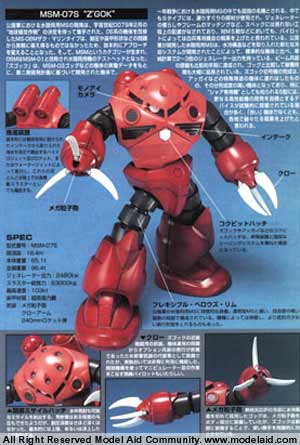 HGUC MSM-07S Z'Gok - Principality of Zeon Char's Custom Type Mobile Suit (Bandai 1/144)