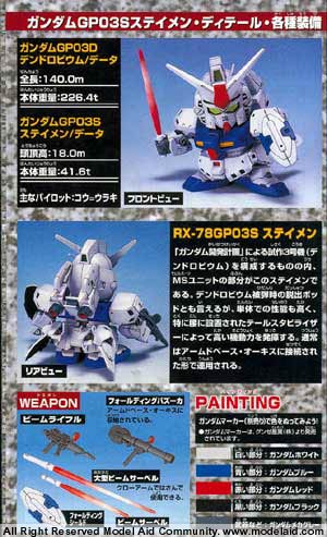 SD Gundam BB Senshi Gundam RX-78 GP03 (Bandai Non Scale)