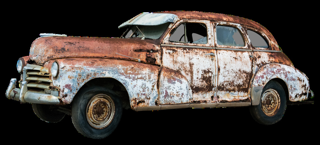 antique car, rusty, old