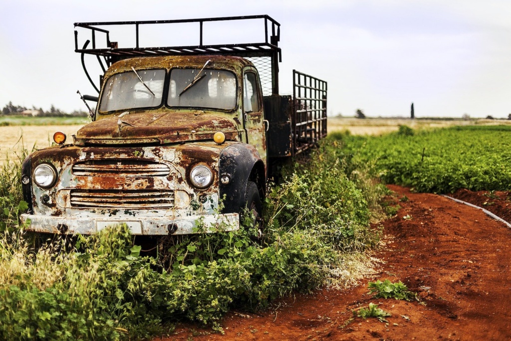 Brown Utility Truck on Grass