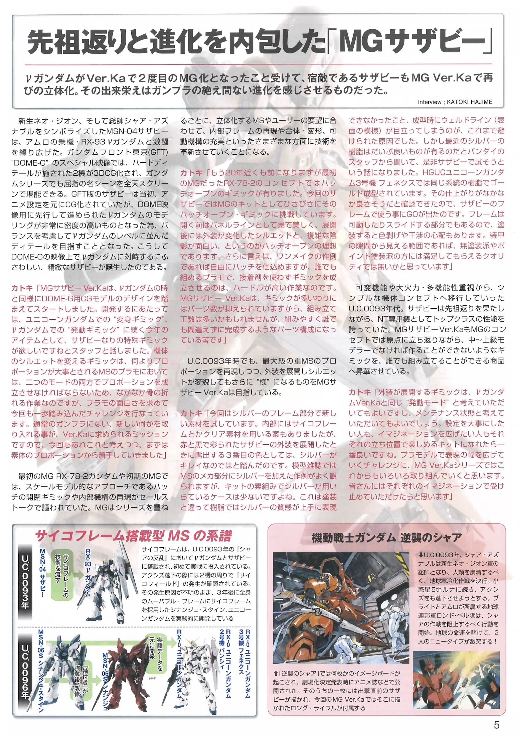 MG Neo Zeon MSN-04 Mobile Suit SAZABI "Ver. Ka" (Bandai 1/100)